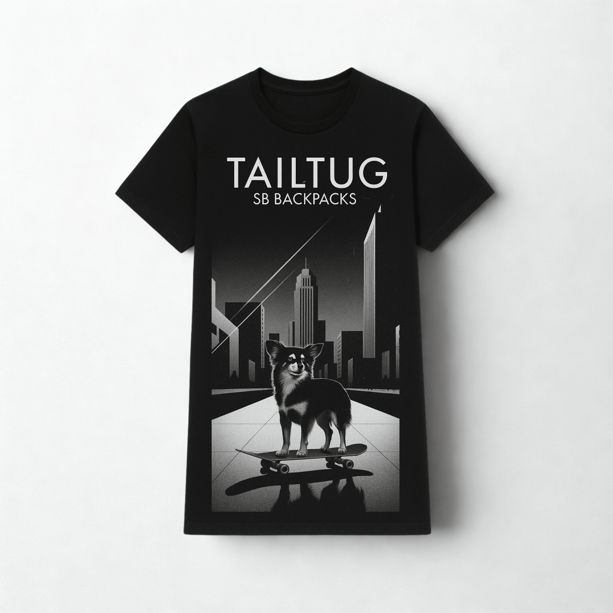 TTSB Packs T-Shirt - City Scape - TailTug Skateboard Backpacks